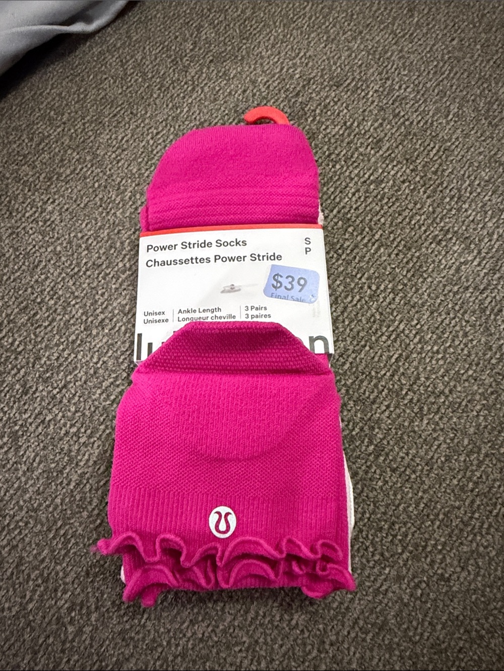 lululemon athletica Power Stride Socks - Bright Pink